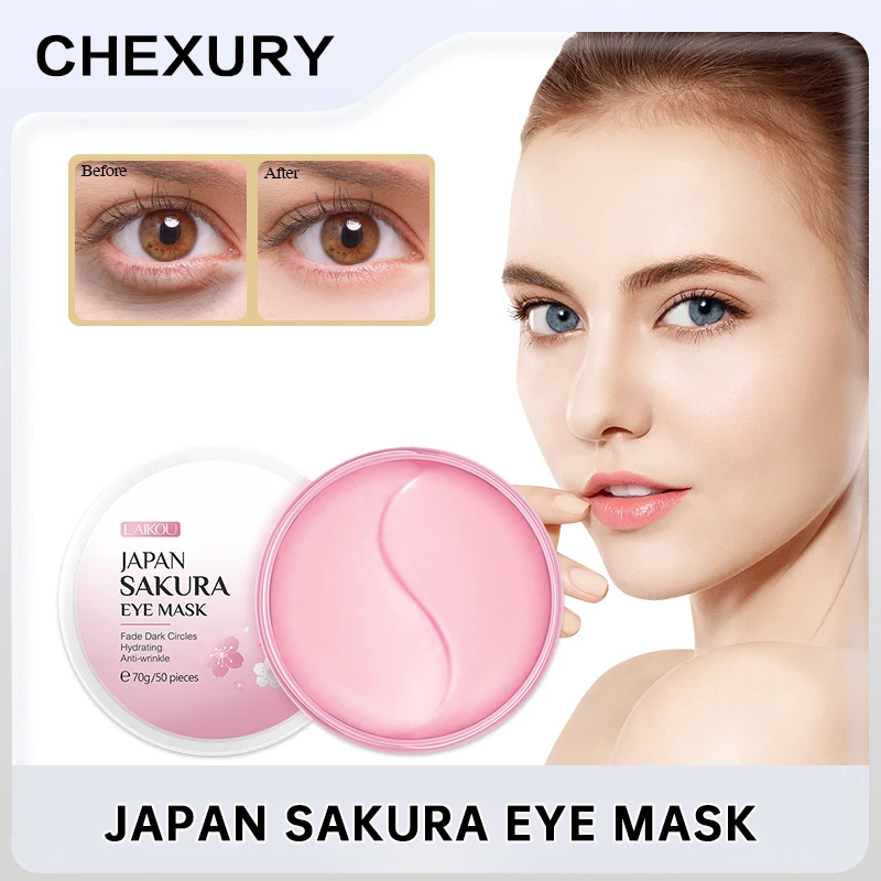 

Коллагеновая маска для области вокруг глаз LAIKOU 50 шт., Антивозрастная кристальная коллагеновая маска для кожи вокруг глаз, удаляет темные кр...