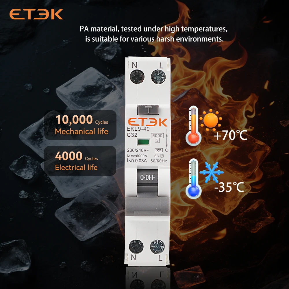 

Электр. выключатель остаточного тока ETEK RCD EKL9