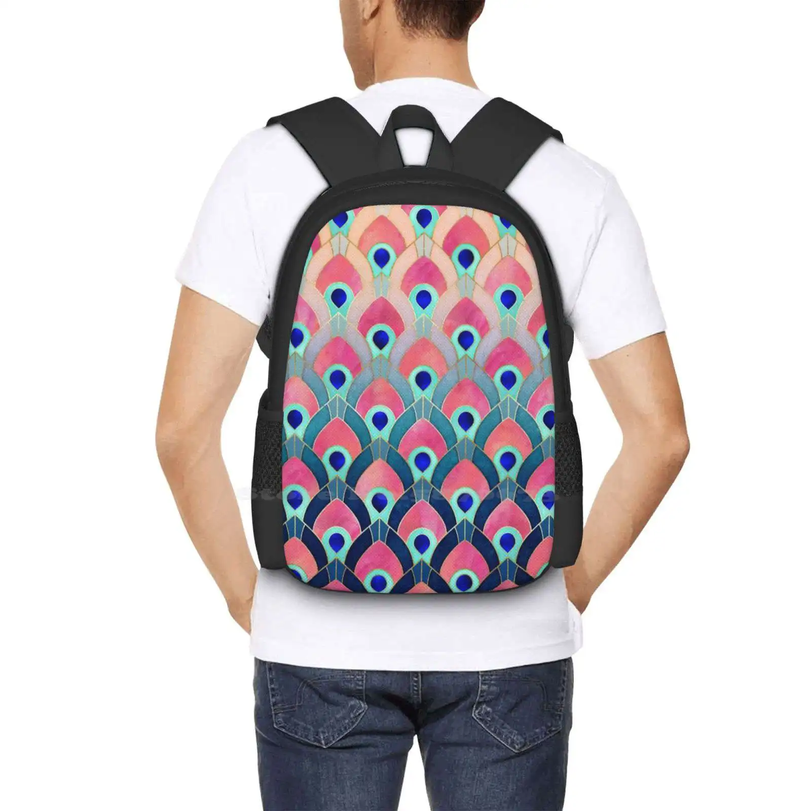 1 шт. дорожные и школьные портфели для ноутбука с рисунком павлина