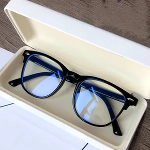 Men Women Finished Myopia Glasses Vintage Oval Frame Blue Light Blocking Eyeglasses Nearsighted Glas