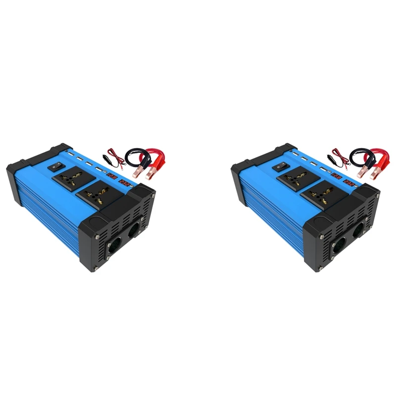 

2X 4000W Car Power Inverter 12V 220V DC To AC 12 V 220V Sine Wave Convertor Inverter Multi-Color Display For Cars