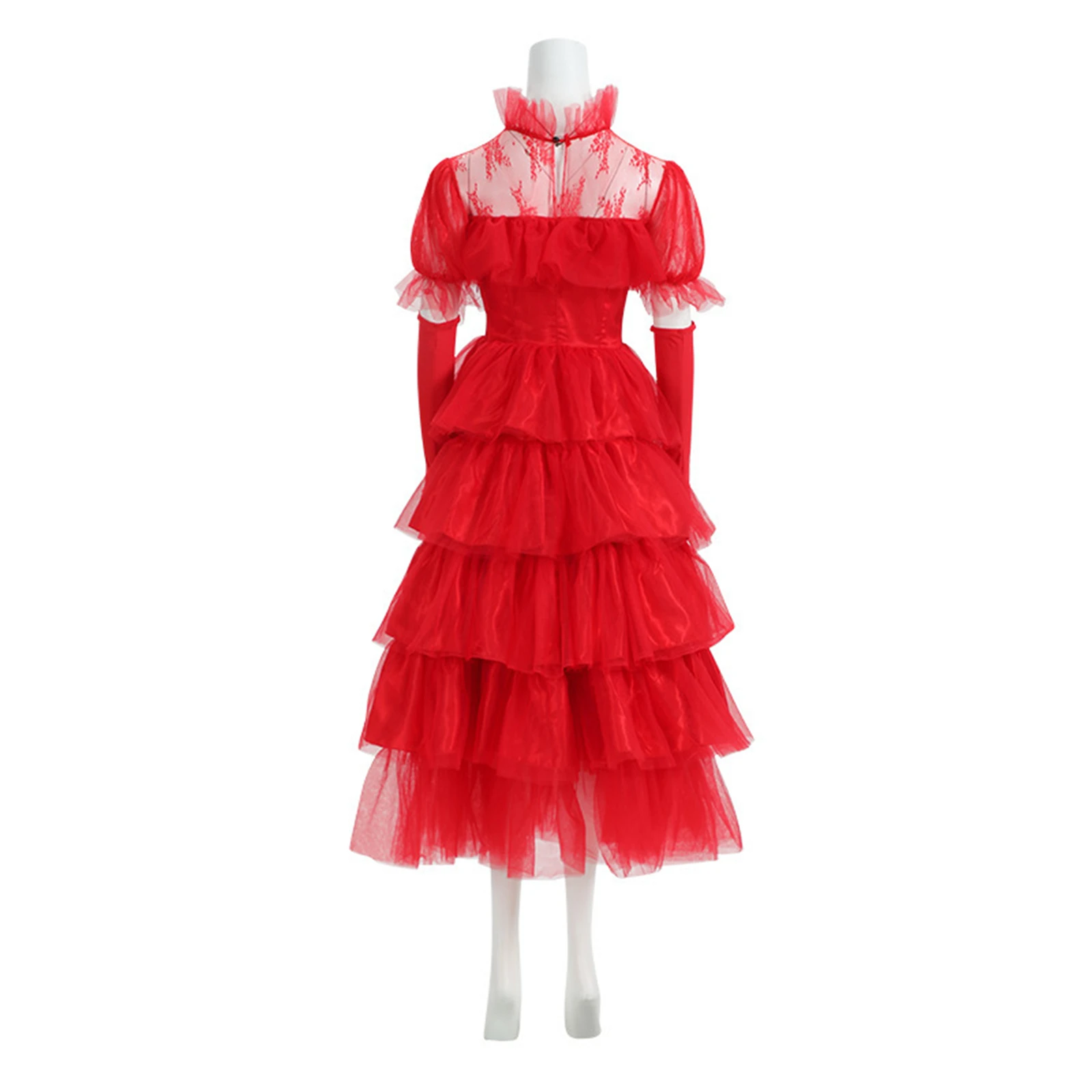 Костюм для косплея невесты Lydia Deetz средневековое красное свадебное платье