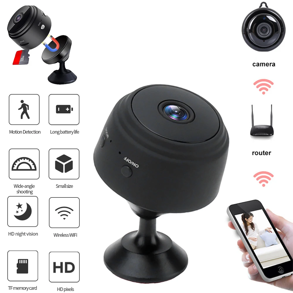 

New Portable A9 Wireless ip Mini Camera Home Security Camera WiFi Night Vision 1080P Wireless Surveillance Camera Remote Monitor