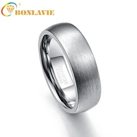 bonlavie 7mm width tungsten carbide ring mens ring high polished wedding band tungsten steel ring jewelry for men comfort fit