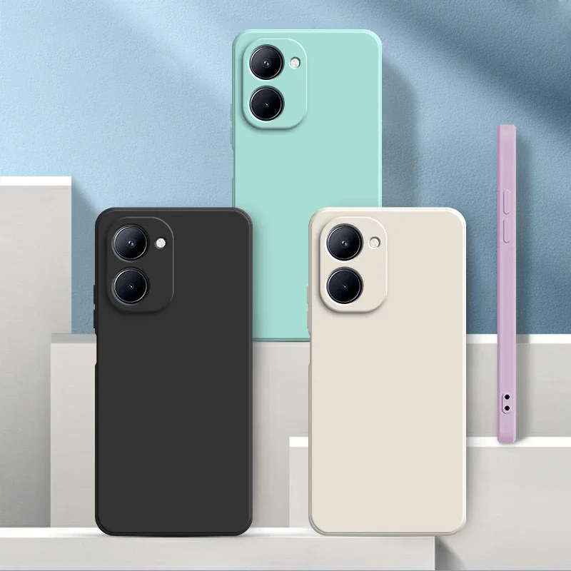 Фото Однотонный Ультратонкий матовый чехол для телефона Vivo Y03 Y18 Y18S силиконовый мягкий чехол из ТПУ №2