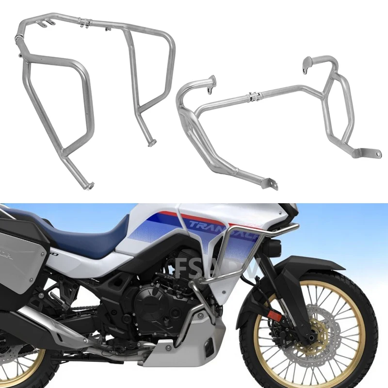 Фото Для HONDA XL750 XL 750 TRANSALP 750 2023 2024 мотоциклетная Верхняя и нижняя дорожная аварийная полоса Внешняя защита Бампера №1