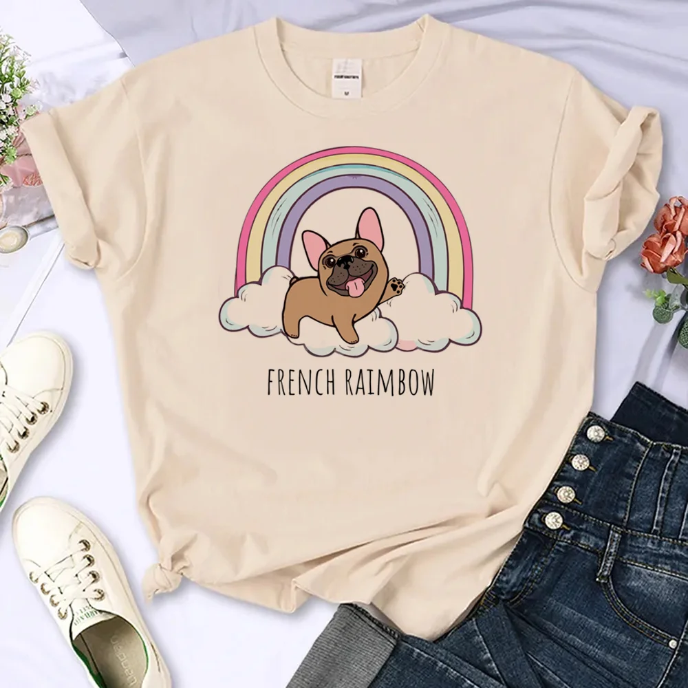 

French Bulldog tshirt women streetwear anime t-shirts female comic streetwear 2000s clothing