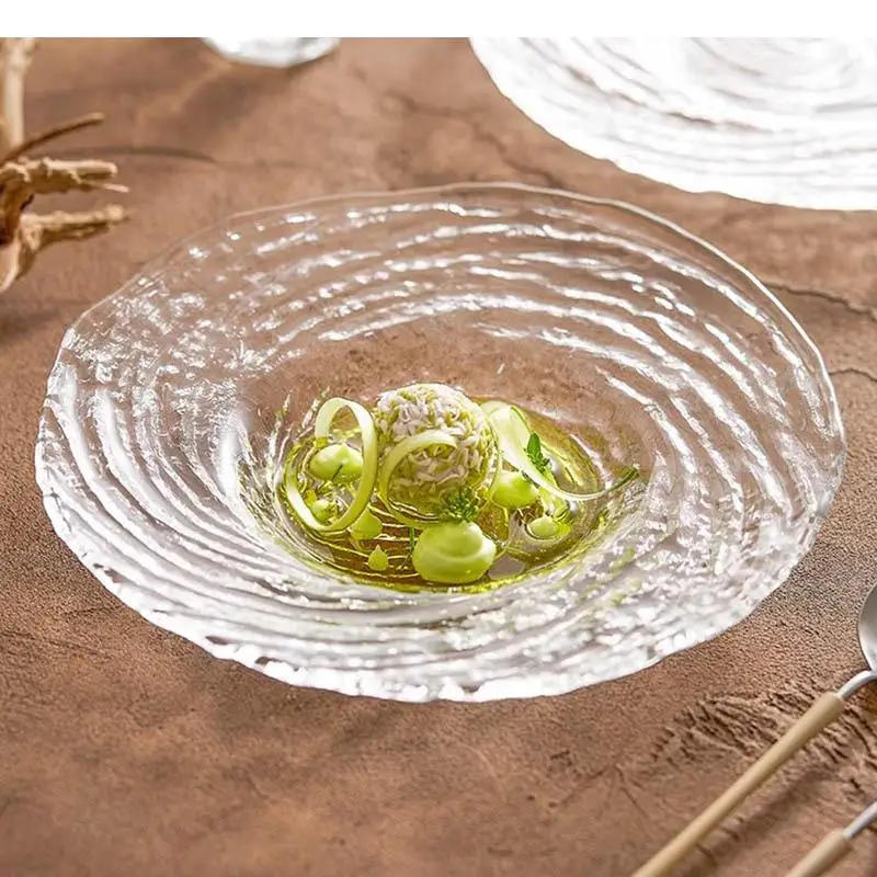 Водная рябь стеклянная глубокая тарелка суп макароны десертные тарелки ресторан