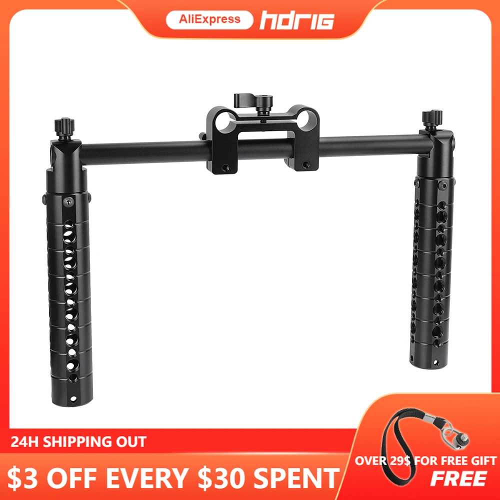 

HDRIG Cheese Handgrip Pair Handle Grips Handlebar Support Kit With 15mm Rod Clamp For DSLR Camera Camcorder Shoulder Rig