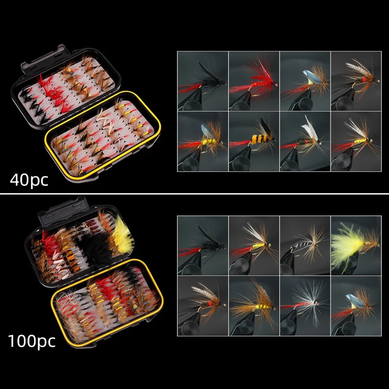 

40/72/100/120pcs Biomimetic Fly Hooks And Butterfly Hooks Various Styles OF Luya Bait Biomimetic Bait Fish Hooks Fishing Trackle