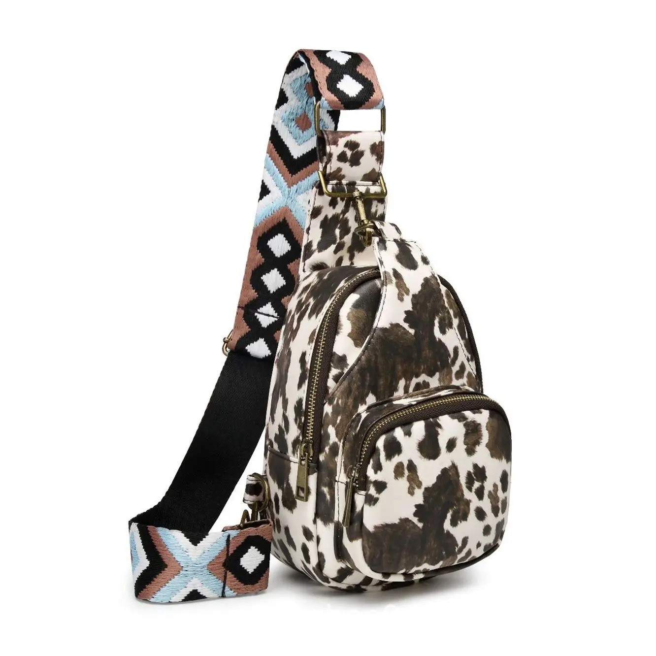 Cowhide Soft vegan Leather Fanny Pack Brown Small Sling Bag Crossbody Versatile Bum Bag For Women Chest Bag Phone Holder Bag