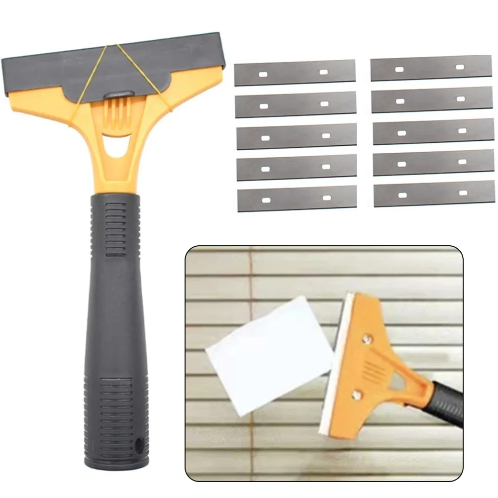 

Portable Cleaning Shovel Cutter For Glass Floor Tiles Scraper With 10pcs Blades Glass Ceramic Hob Scraper Cleaner Remover Home