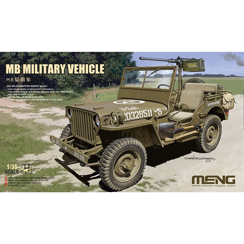 

1/35 US MB Multi-purpose Jeep with Machine Gun VS-011 Assembled Tank Model