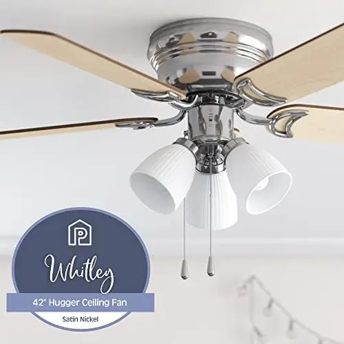 

Whitley Hugger Ceiling Fan, 42, Bright Brass
