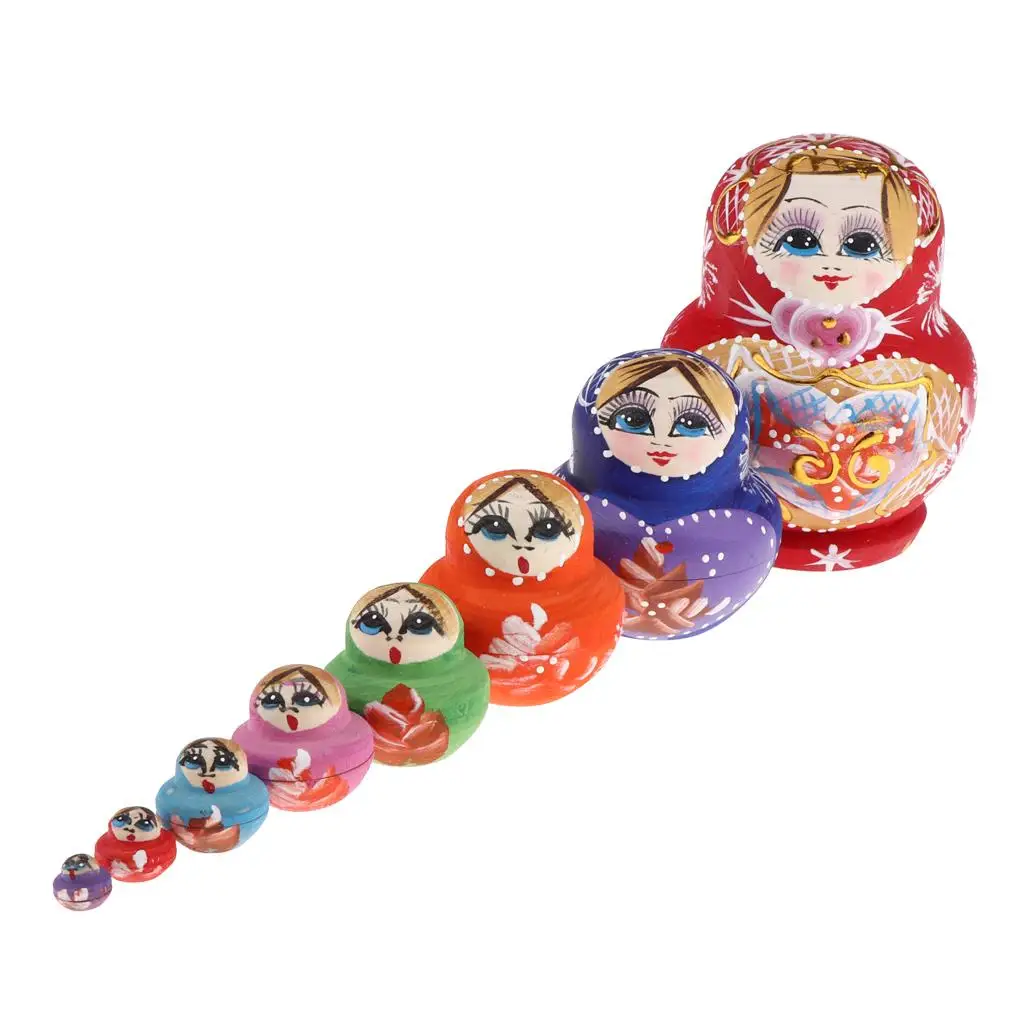 

10pcs Russian Nesting Girl Dolls Matryoshka Craft Kids Toys