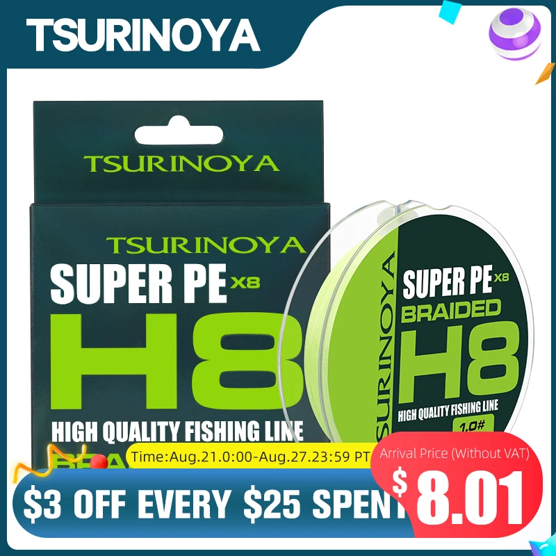 Леска TSURINOYA, 300 м, 150 м, 100 м, 8 переплетений, из ПЭ, сверхдлинная, для забрасывания, 8-жильная, плетеная, гладкая, многонитевая, 14-50 фунтов Леска TSURINOYA, 300 м, 150 м, 100 м, 8 переплетений, из ПЭ, сверхдлинная, для забрасывания, 8-жильная, плетеная, гладкая, многонитевая, 14-50 фунтов