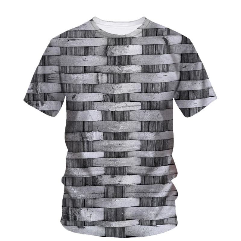 

Fashion New Original Rattan Weaving graphic t shirts Summer Men Casual Fun Personality harajuku Printed O-neck Short Sleeve Tops
