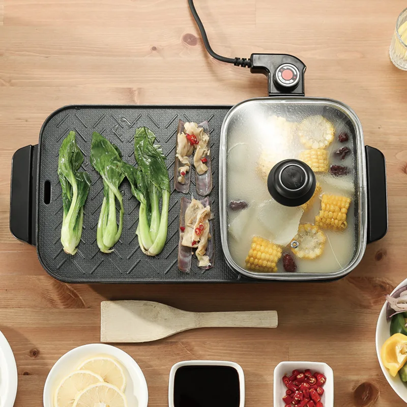 

Household Barbecue Grill Hot Pot Barbecue One Pot Multi-functional Frying Shabu-shabu Stove Smokeless Electric Grill