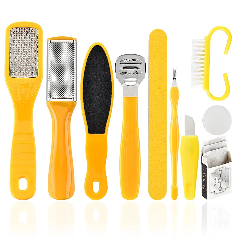 

Professional 10 In 1 Foot Scrubber Pedicure Tools Kit Foot File Callus Remover Set Exfoliating Scrubber Cleaner Accessories