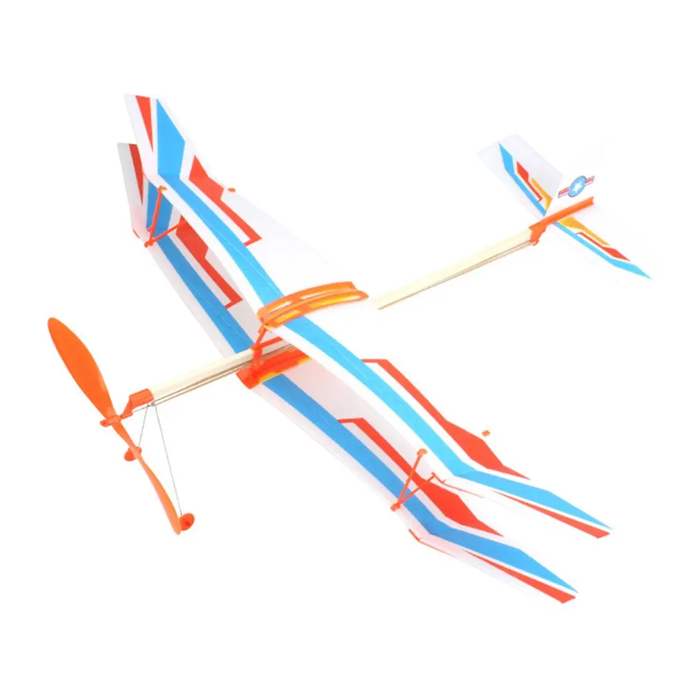 

Rubber Band Power Biplane Glider Aircraft Thunderbird Rubber Band Power Plane Helicopter Model Diy Assembly