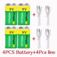 9v 4800mah li ion rechargeable battery micro usb batteries 9v lithium for multimeter microphone toy remote control ktv use