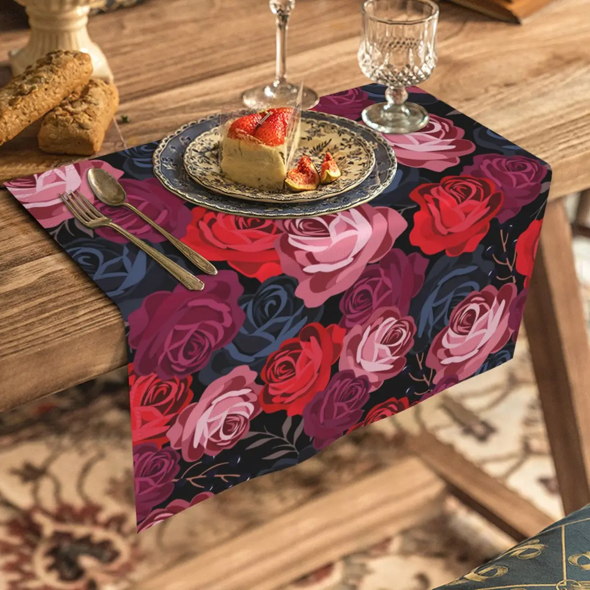 

Rose Table Napkins 50x50cm Cloth Mat Tea Towels Fabric for Kitchen Wedding Dish Decor Paper Serving Matting Napkin Theedoek
