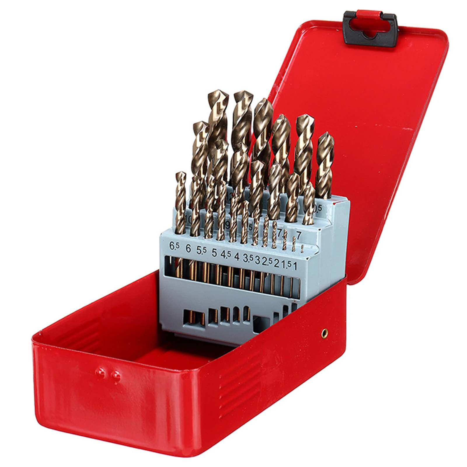 

13/25 Pcs M35 Cobalt Twist Drill Bits Metric Straight Shank Set With Metal Case Fr Stainless Steel Woodworking Metal Drilling