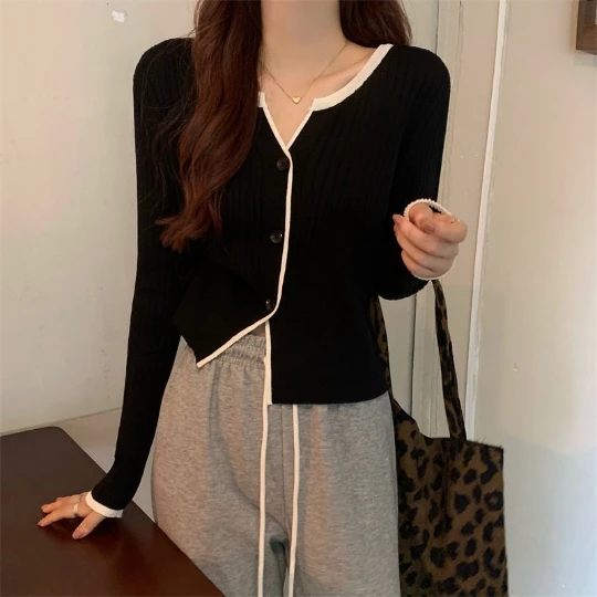 

Black New Fashion Long Sleeve Loose Tops Slim Woman Pullover Knitted Sweater Jumper Spring Top Cloth Clothes for Women Girl Lady