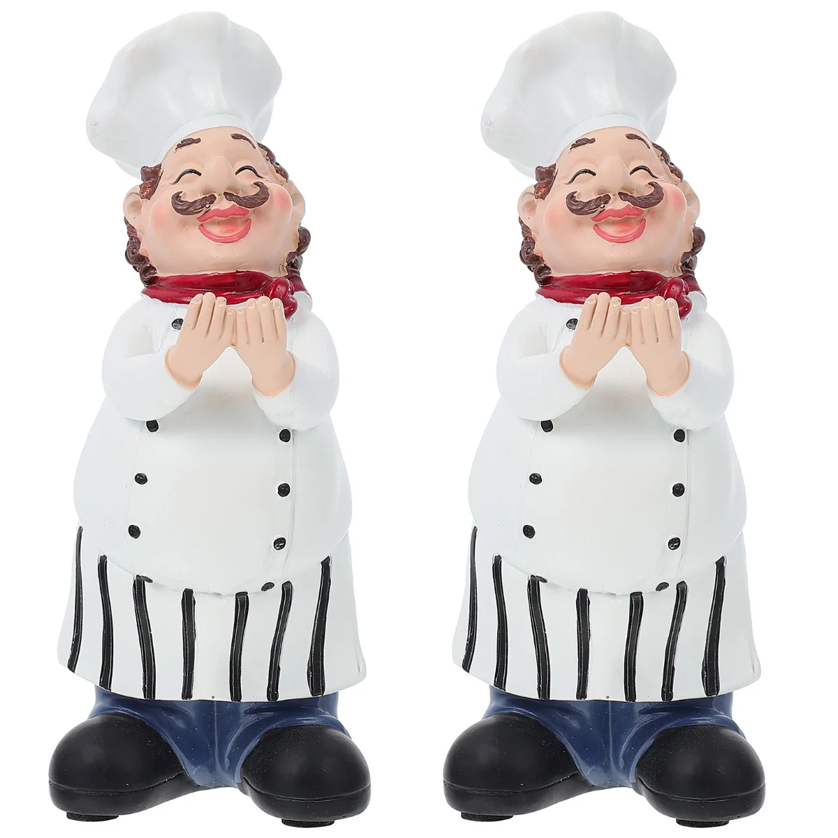 

Chef Statue Resin Decor Kitchen Sculpture Welcome Ornament Happy Decorative Figurine French Sign Pot Container Board Tabletop