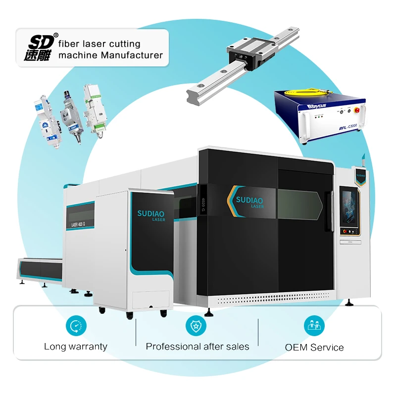 

Высокомощный Полностью покрывающий станок для волоконно-лазерной резки с ЧПУ 3000 Вт, 4000 Вт, 6000 Вт