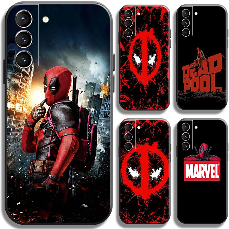 

Marvel Deadpool Phone Case For Samsung Galaxy S21 Ultra S21 Plus S21 FE 5G Liquid Silicon Cover Cases Back Shockproof Funda