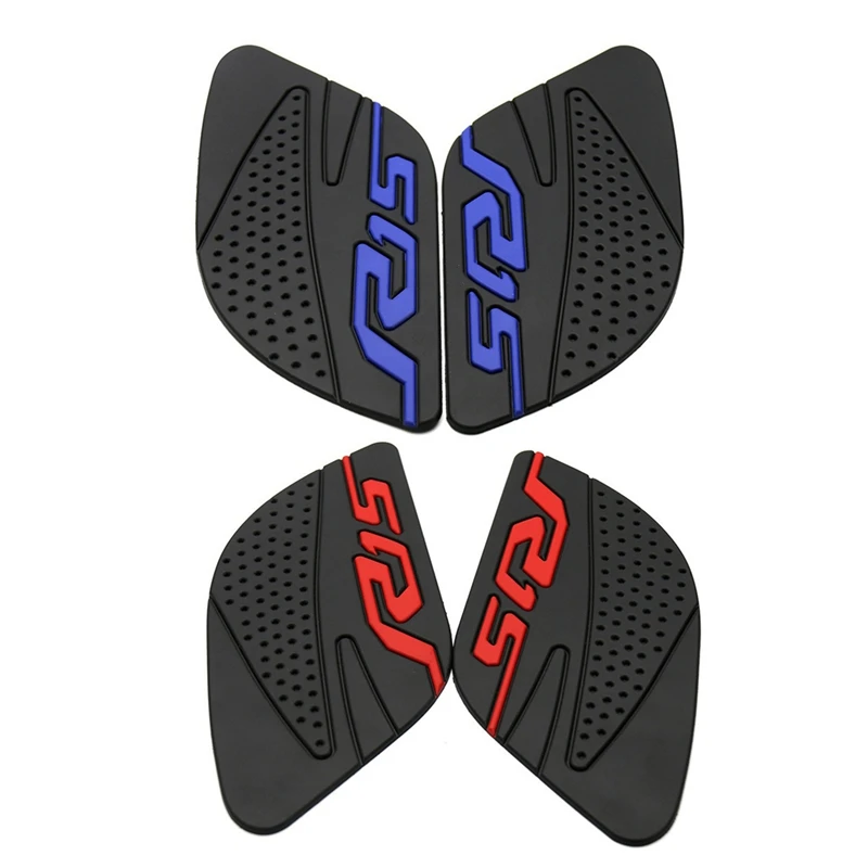 

2 Pair Fuel Tank Pad Protector Stickers Knee Grip Side Decals For Yamaha R15 17-18 Yzf R15,Black + Blue & Black + Red