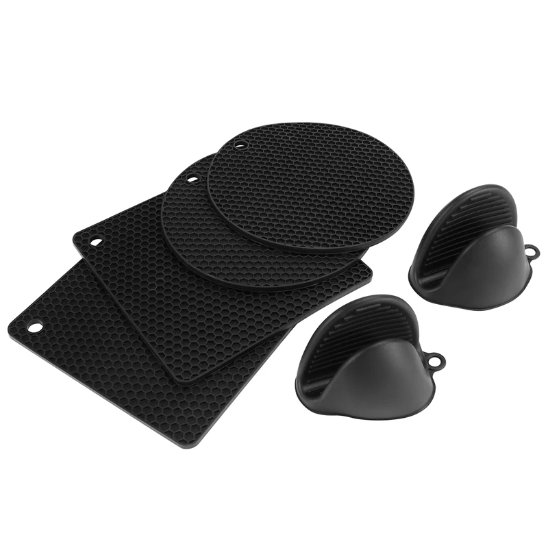 

Silicone Trivet, 6Pcs Extra Thick Silicone Table Mat With Pot Holder, 18.5Cm Heat Resistant For Kitchen Cooking