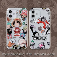 design luffy one piece phone case for iphone 13 pro max 12 11 xs x xr 7 8 plus transparent full protection cover