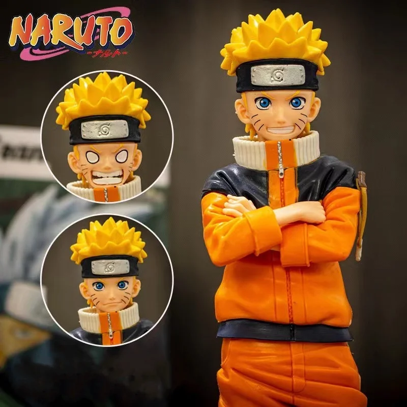 

Anime Naruto Can Change Face Childhood Whirlpool Naruto Uchiha Sasuke Group Vertical Boxed Hand Model Ornaments Children's Gifts