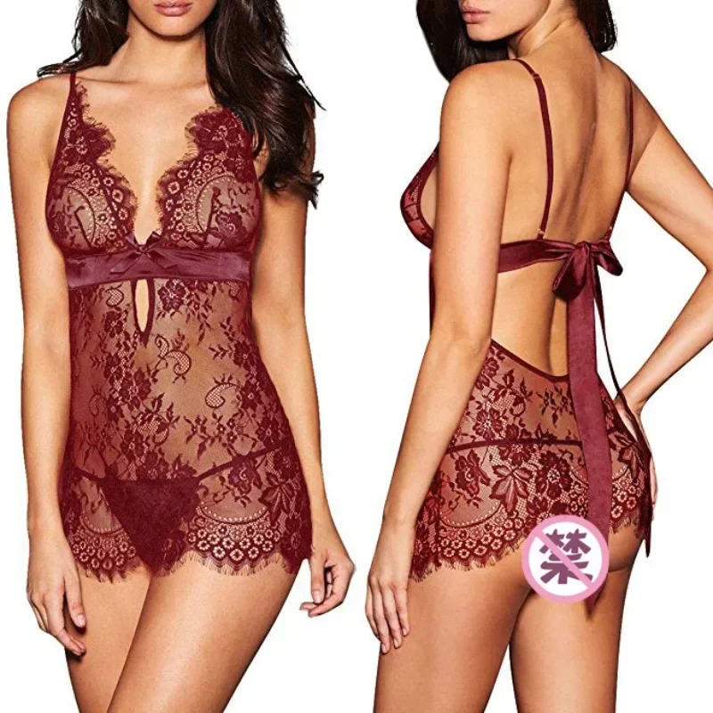 Сексуальное женское белье сексуальный комбинезон с кружевными краями для
