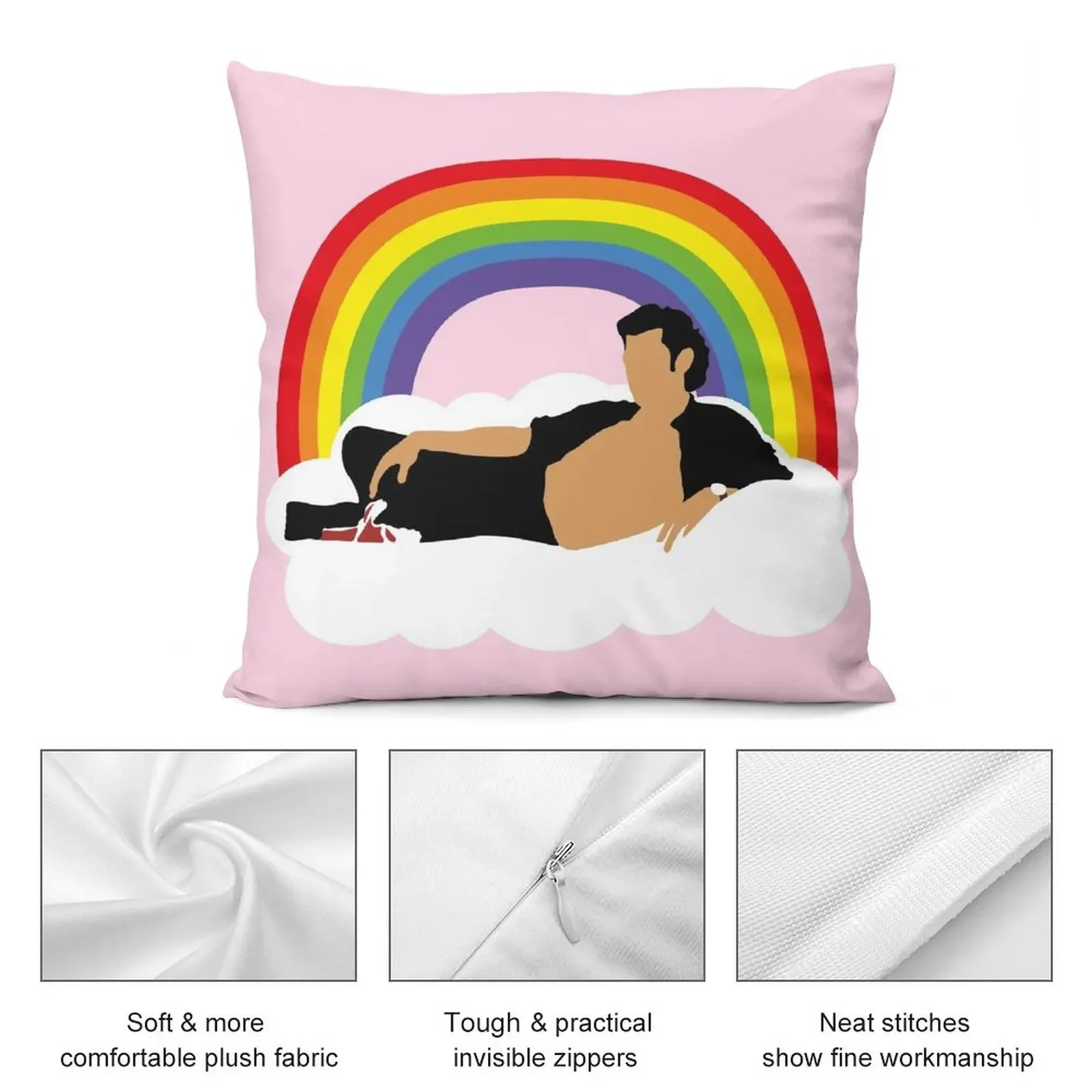 Декоративная подушка Jeff Goldblum On A Rainbow Cloud для дивана сидения осенняя наволочка