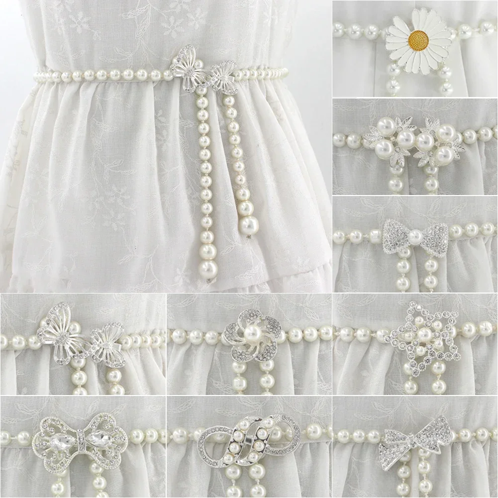 Женский регулируемый ремень с жемчужной цепочкой модный женский роскошный