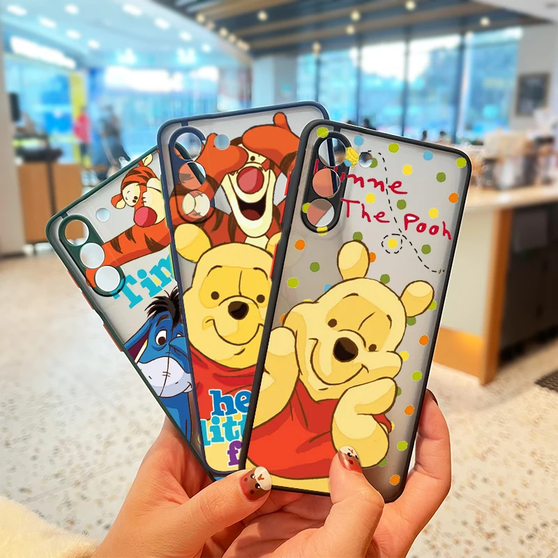 

Disney Winnie the Pooh For Samsung S22 S21 Ultra S20 FE S10E S10 Lite S9 S8 Plus Frosted Translucent Matte Cover Phone Case