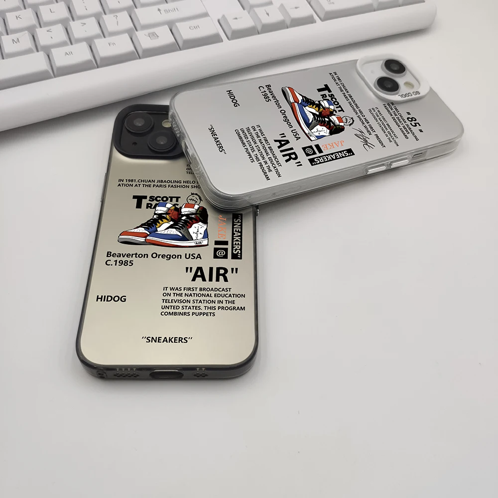 Фото Брендовый чехол для телефона Hot Off AIR Sports Shoes для iphone 12 13 11 14 Pro 15 Plus 16 pro Max КРОССОВКИ Белая этикетка Задняя крышка Coque №3