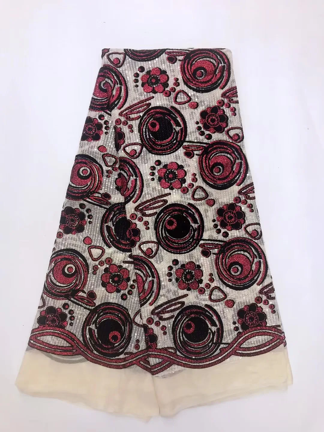 

High Quality 2022 Africa New 5 Yards Tulle Fabric Swiss Sequins Voile Embroidered Lace For French Fashion Woman Prom Dress Sew