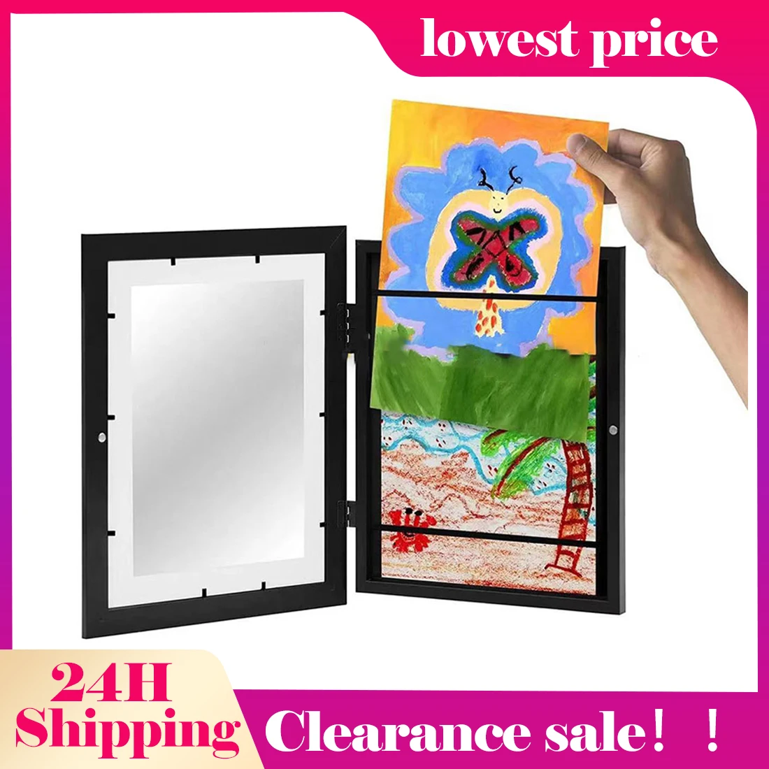 

Children Art Frames Magnetic Front Open Changeable Kids Frametory for Poster Photo Drawing Paintings Pictures Display Home Decor