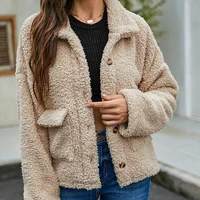 2022 winter new womens fashion lapel single breasted pockets long sleeved fashion casual loose trendy wool coat