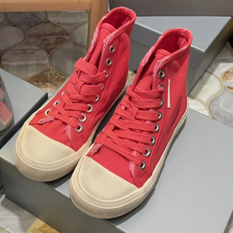 

Женские высокие холщовые туфли, дышащие, на шнуровке, круглый носок, повседневная обувь, плоская подошва, на весну-лето