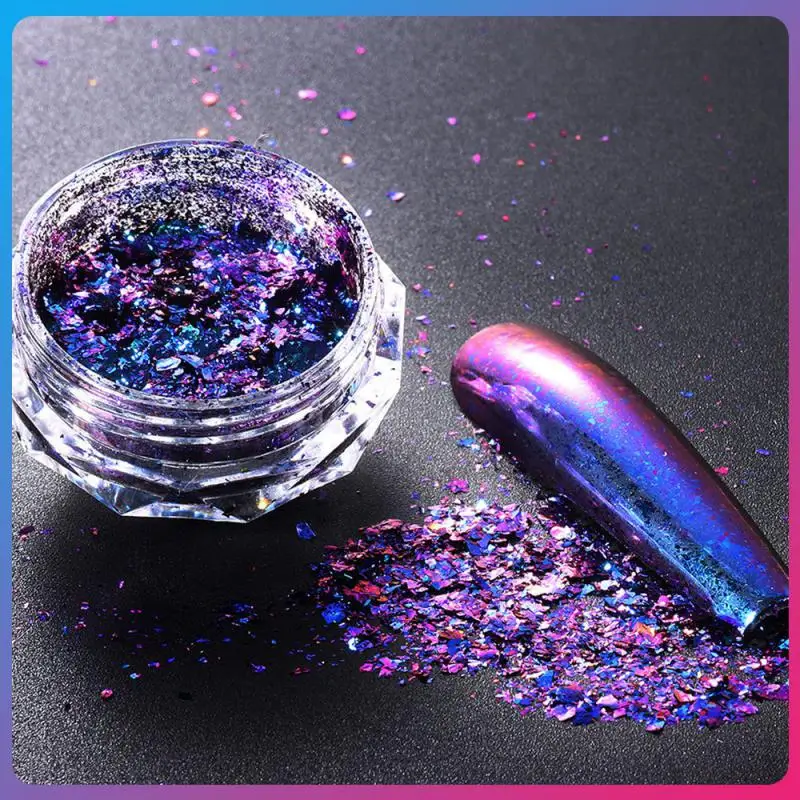

Высококачественный блестящий порошок стробоскопический блеск для ногтей искусство аксессуары для ногтей 3*3*1,7 см 6 г Блестки для ногтей