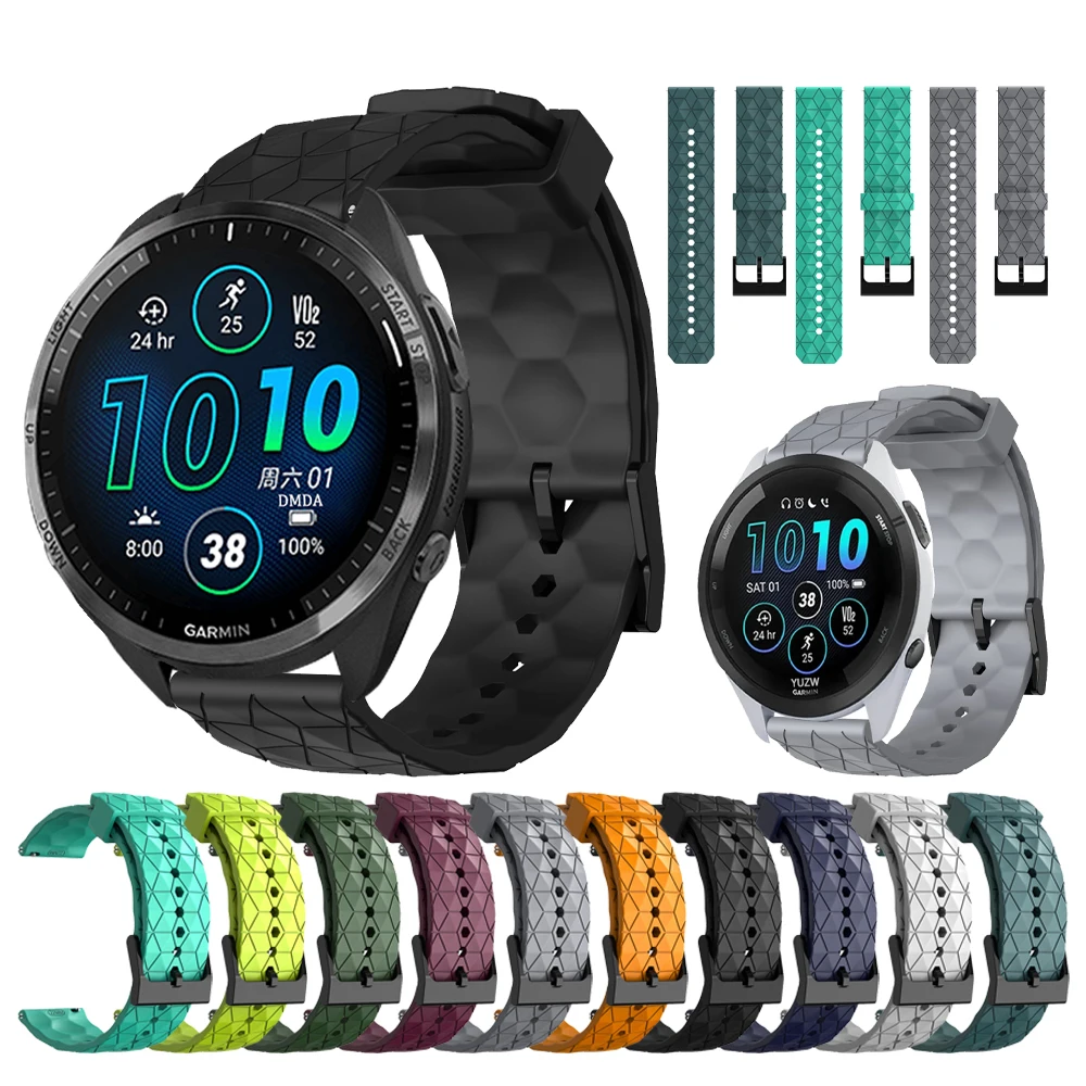 Силиконовый ремешок 20 22 мм для Garmin Forerunner 265 255 245 645 Misic Strap Venu 3 2 Plus Sq/Vivoactive 5 4