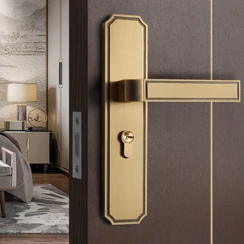 SORWDUERM Door Handle With Key Interior Privacy Door Levers Lock Antique for Bedroom and Bathroom Zinc Alloy
