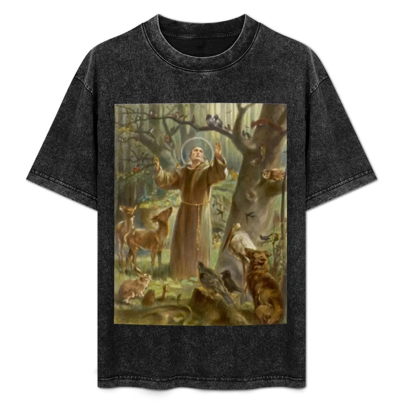 Футболка St. Francis of Assisi Preaching to the Animals мужская футболка винтажные мужские футболки