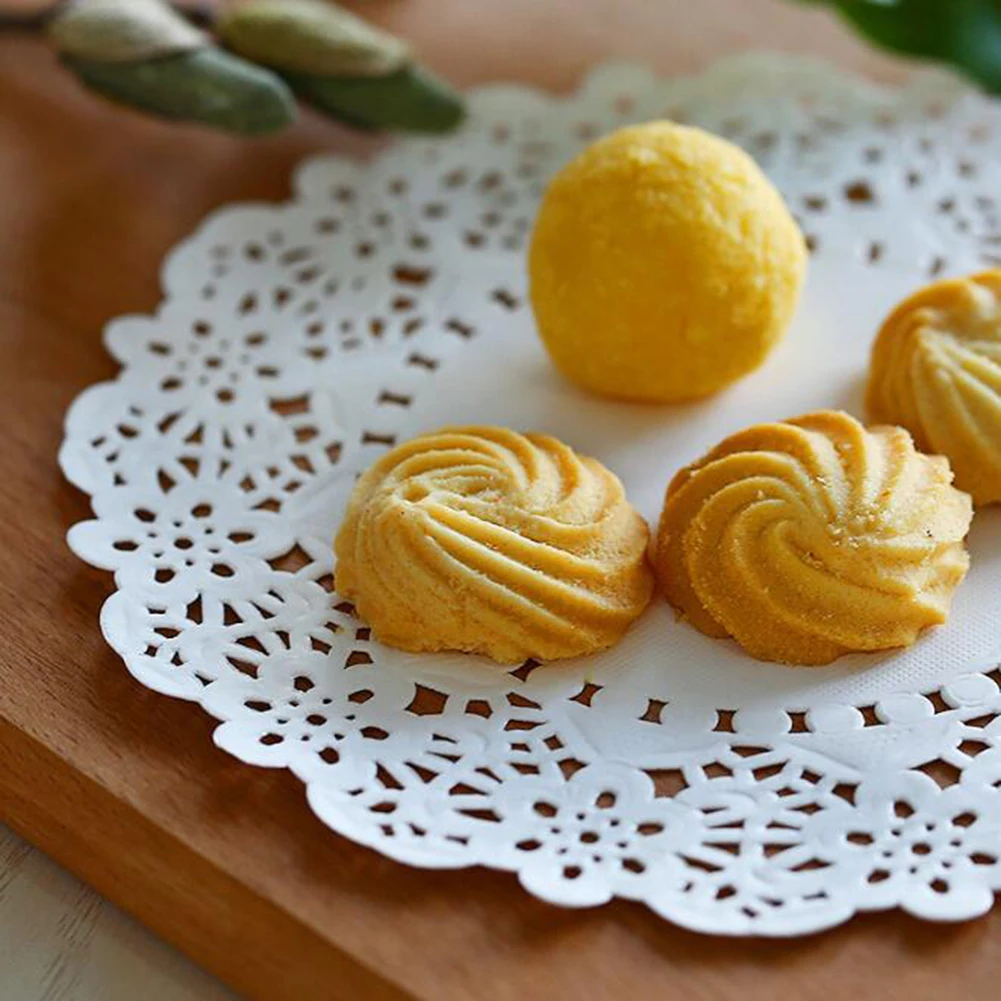 

White Round Baking Paper Food Grade Lace Paper For Party Decoration Placemat Paper Cushion Cake Decoration Toaol
