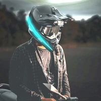 motorcycle helmet decor sticker led cold light strip waterproof sticker night riding helmet flashing warning lights accessories